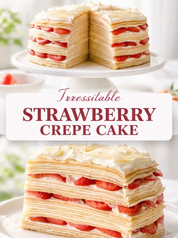 Strawberry Crepe Cake That Holds Together: Feather-Light Crepes, Silky Cream, and a Berry in Every Layer