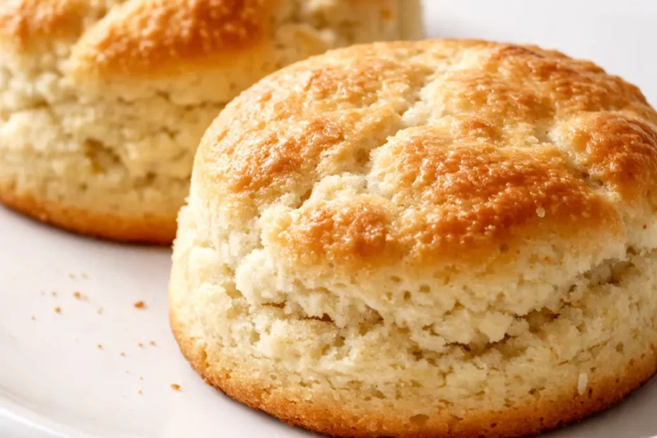 Fluffy breakfast protein biscuits golden brown on a plate with melted butter, ready in 25 minutes.