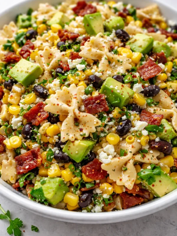 The Corn Pasta Salad That Disappears First at Every BBQ: Creamy, Tangy, and Loaded with Bacon & Avocado