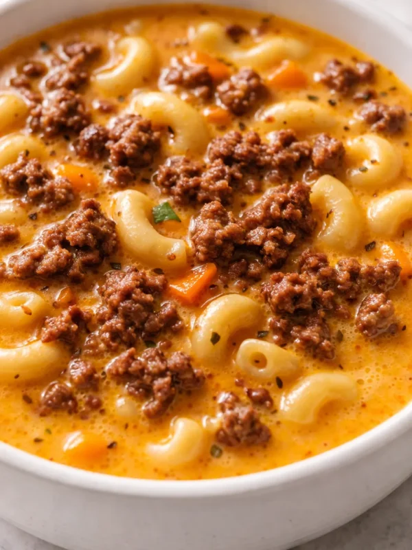 Cheeseburger Macaroni Soup That Tastes Like the Real Thing — Ready in 45 Minutes