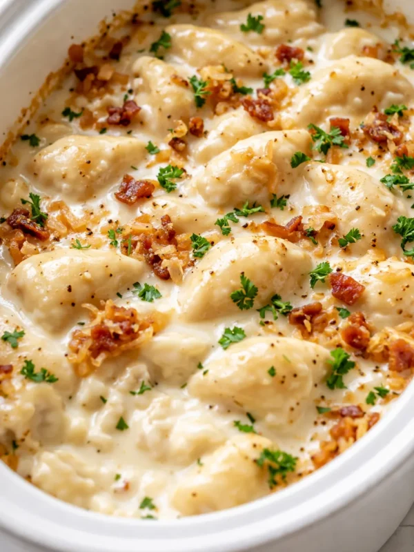 Crockpot Pierogi Casserole with Kielbasa That’s Creamy, Savory, and Actually Holds Its Shape