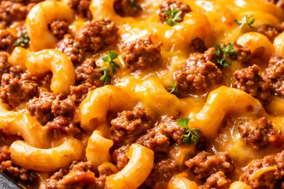 Creamy, cheesy taco mac with seasoned ground beef, melted cheddar, and fresh tomato and lettuce toppings in a bowl.