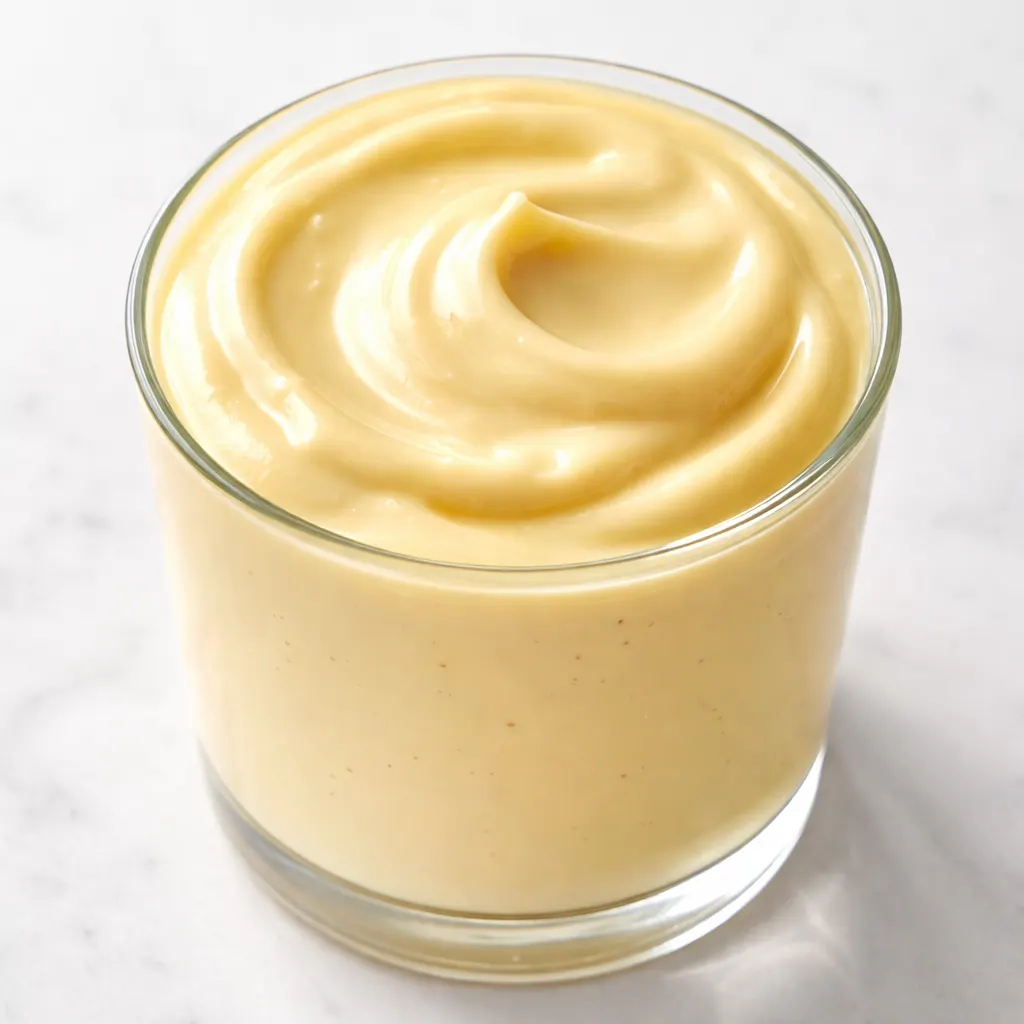 Creamy high protein banana pudding yogurt layered with banana slices and vanilla wafers in a glass