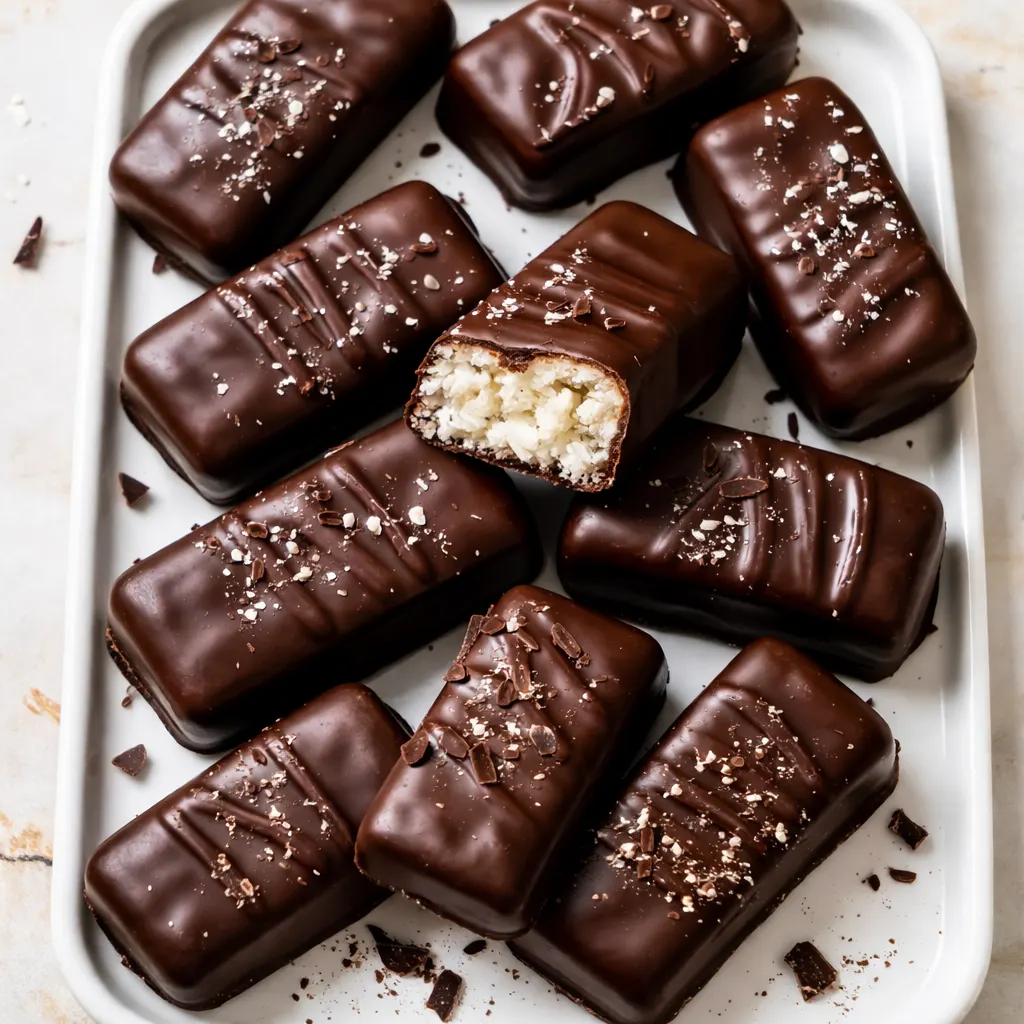 Sticky shredded coconut and condensed milk mixture for homemade Bounty bars, glossy and thick.