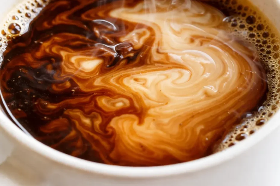 Iced brown sugar oatmilk shaken espresso in a clear glass, with rich caramel tones and creamy oat milk swirls over ice.