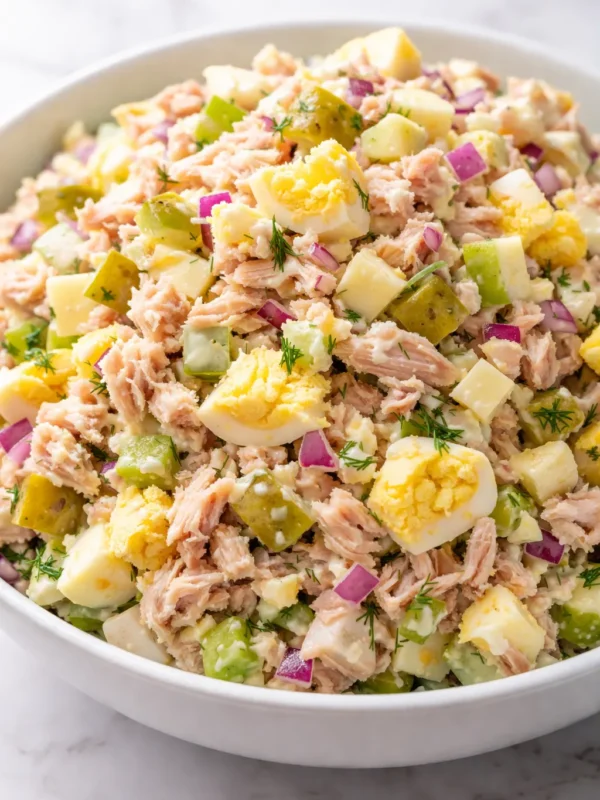 My Grandmother’s Tuna Egg Salad with Pickles: Creamy, Crunchy, and Ready in 20 Minutes