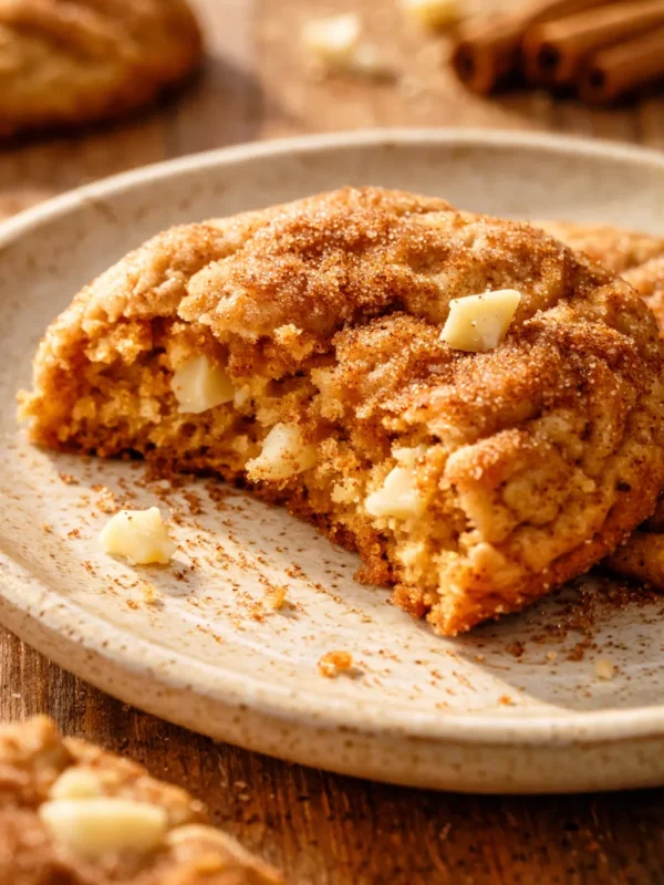 Soft, Pillowy White Chocolate Pumpkin Snickerdoodles with a Cinnamon-Sugar Crunch
