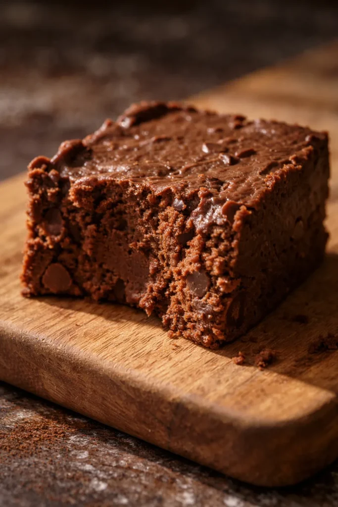 Smooth and creamy homemade fudge squares on a white plate, glossy dark chocolate surface with a rich texture