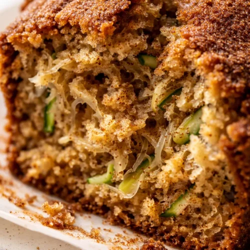 Moist snickerdoodle zucchini bread with cinnamon sugar swirl and tender crumb on a wooden board