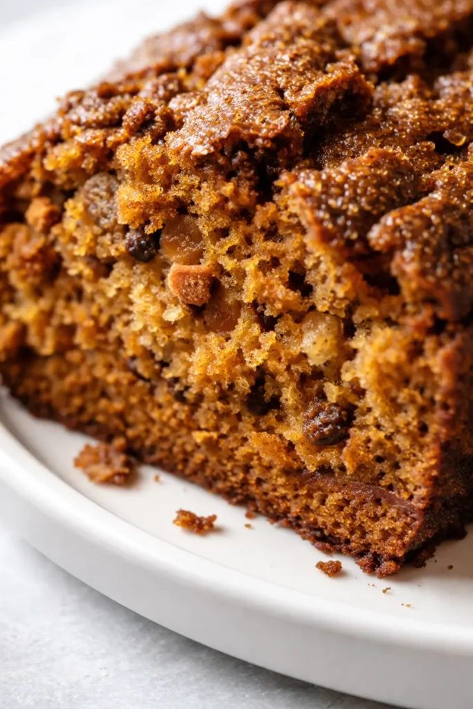 Moist and spiced Starbucks copycat pumpkin bread slice with golden-orange crumb and a signature crackly top