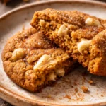 Soft pumpkin snickerdoodles with white chocolate chunks and a cinnamon-sugar coating, golden orange and bakery-style