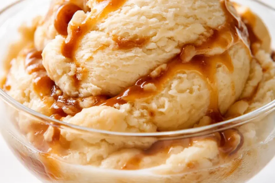 Creamy Bailey's Irish Cream ice cream scoop with smooth, velvety texture and a pale golden color, ready to serve.