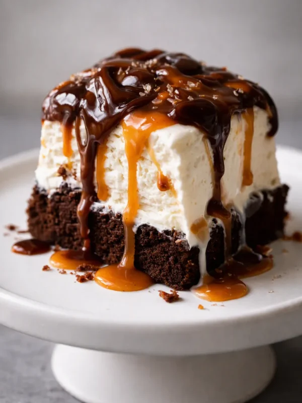 Easy Brownie Ice Cream Cake. Language: English (US)