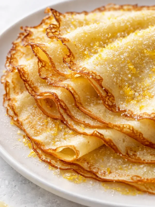 Lemon Sugar Crepes for Saturday Mornings: Tender, Crisp-Edged, and Bright With Lemon