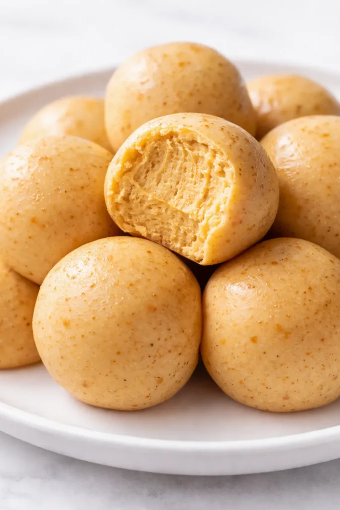 No-Bake Pumpkin Cheesecake Truffles with a creamy, spiced center and golden crumble coating.